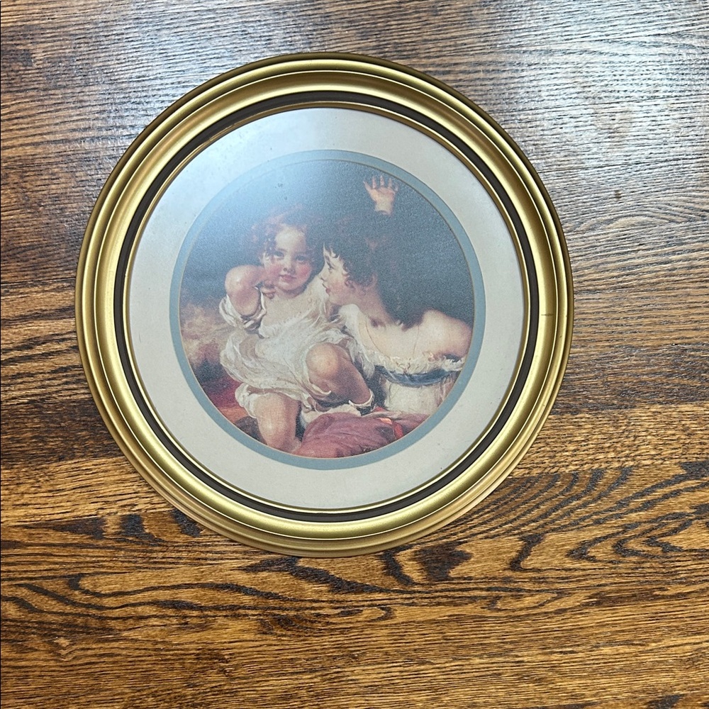 Vintage Gold Framed Cherub Art